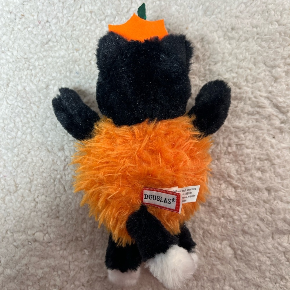 Douglas Toys Halloween Black and Orange Plush Cat Toy NWOT - Picture 5 of 5
